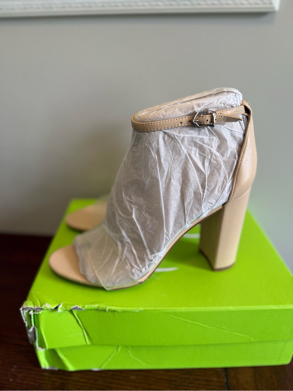 Sam Edelman Yaro Women's Nude clear Block Heel Sandals